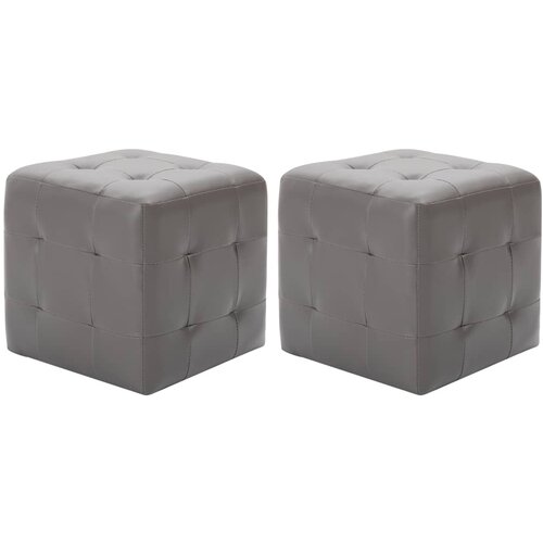 VidaXL Nočne omarice 2 kosa umetno usnje 30x30x30 cm sive Slike