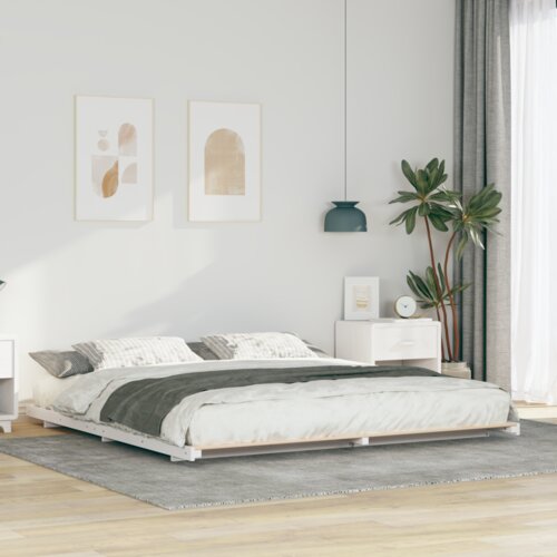 VidaXL Krevet s daskama Bijelo 180 x 210 cm Masivna borovina Slike