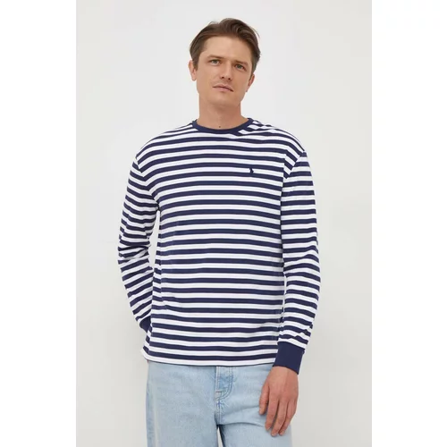 Polo Ralph Lauren Bombažna majica z dolgimi rokavi mornarsko modra barva