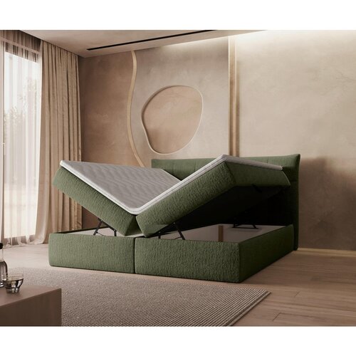 Boxxx POSTELJA Z VZMETNICO 180 cm x 200 cm , tekstil olivno zelena Slike