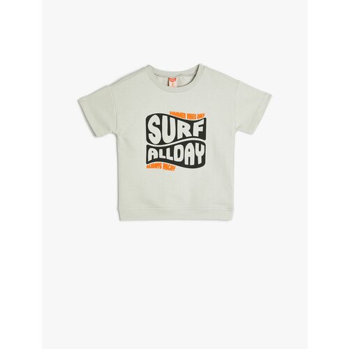 Koton T-Shirt Motto Printed Short Sleeve Crew Neck Cotton Cene