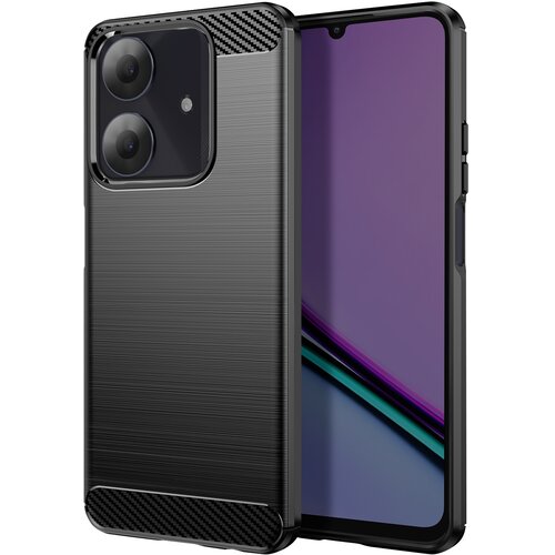 AVIZAR Ovitek za Realme Note 60 iz silikona z učinkom karbona in bru&scaron;eno teksturo, Črna, (5000189904) Cene