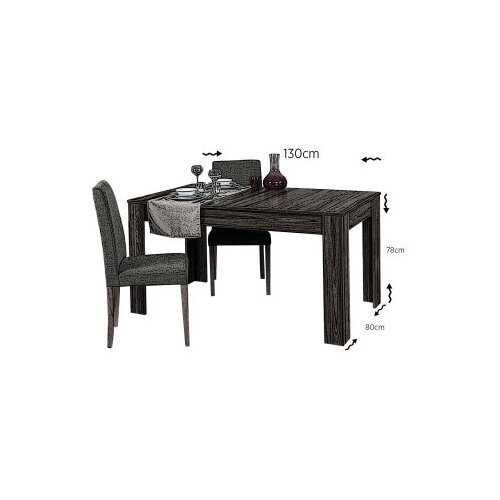Hanah home Trpezarijski sto Oblo 130x78x80cm Orah Slike