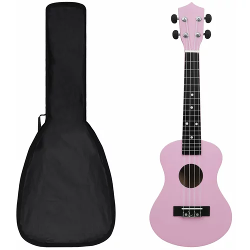 vidaXL Otroški ukulele soprano s torbo roza 23", (20753655)