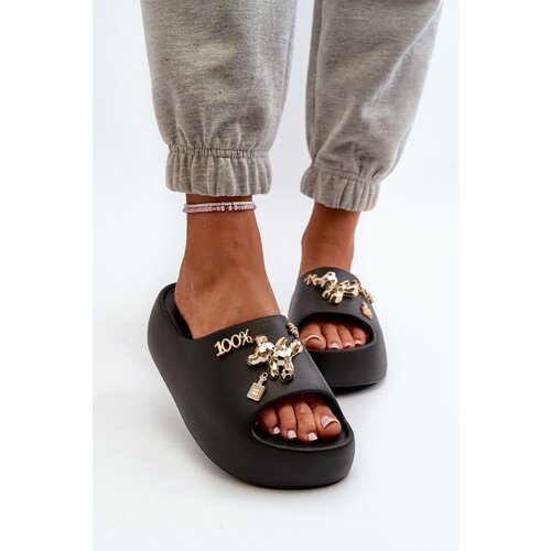Boto Women's Lightweight Foam Slides with Decorations Black Orchia Cijene
