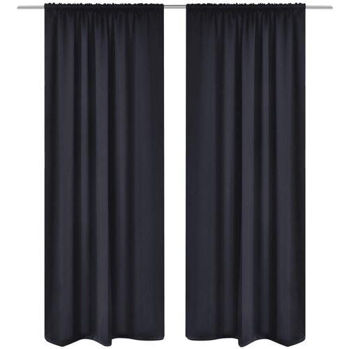 VidaXL Crne Zavjese za zamračivanje sa prostorom za &amp;scaron;ipku 135 x 245 cm 2 kom Slike