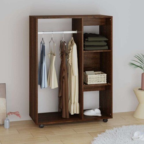  Garderobna omara rjav hrast 80x40x110 cm konstruiran les, (20601370) Slike
