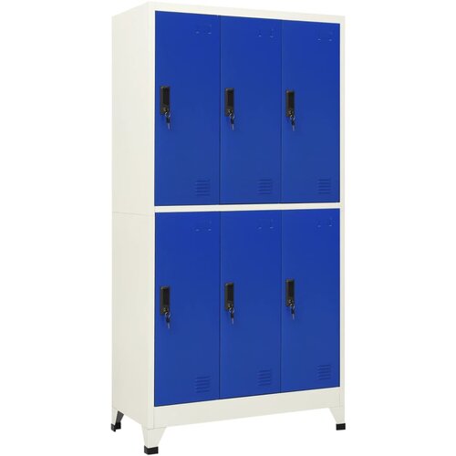 VidaXL Omara s ključavnico siva in modra 90x45x180 cm jeklo Slike