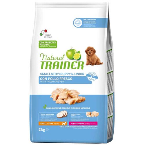 Trainer daily nutrition small &amp;amp; toy puppy &amp;amp; junior with fresh chicken - hrana za &amp;scaron;tence malih i patuljastih rasa - sa piletinom (800g i 2kg) 2 Slike
