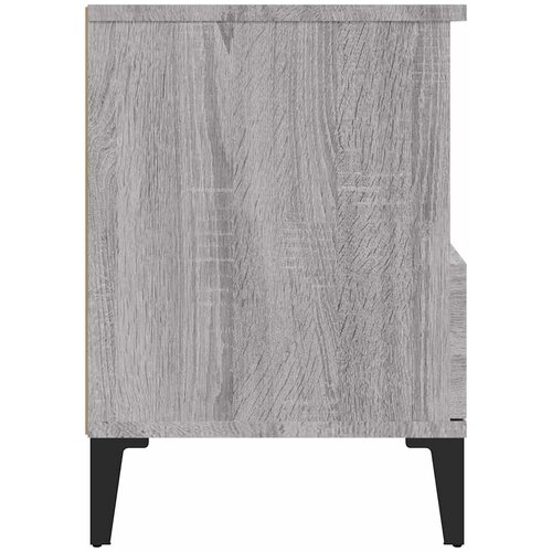  Noćni ormarići 2 kom boja dimljenog smeđi 40x35x50 cm Siva Slike