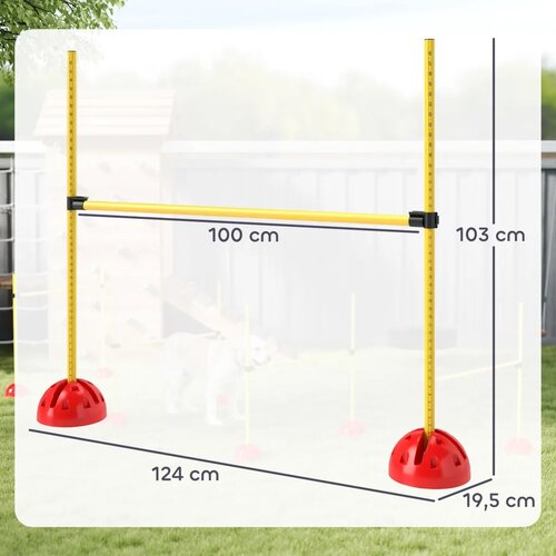  4-dijelni set za agility pse s 4 prepone i torbom za no&amp;scaron;enje za trening preskakanja žuti Slike