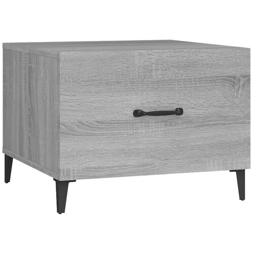 Maison Chic Klubska mizica - kavna mizica - Nizka mizica s kovinskimi nogami siva sonoma 50x50x40 cm, (21753008) Slike