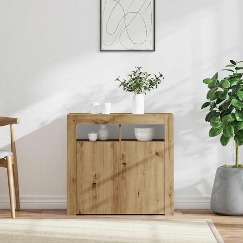  Komoda s LED svjetlima boja hrasta 80x35x75cm konstruirano drvo Cene