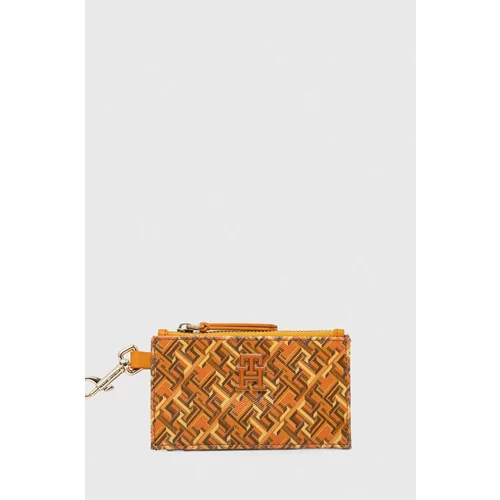 Tommy Hilfiger Usnjena denarnica ženski, oranžna barva