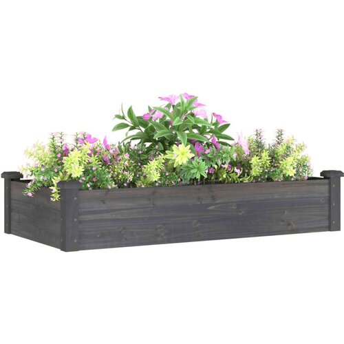 VidaXL Povi&amp;scaron;ena vrtna gredica s oblogom siva 120x60x25 cm od jelovine Slike