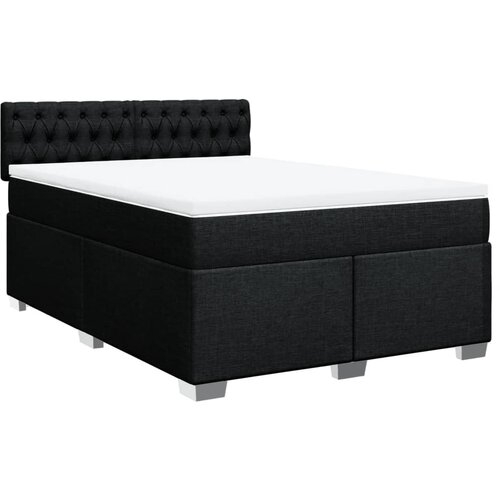 Maison Chic Box spring postelja - Vzmetna postelja z vzmetnico črna 140x200 cm blago SL11510, (21883882) Cene