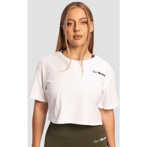 GymBeam Women‘s Limitless Cropped T-Shirt White Cene