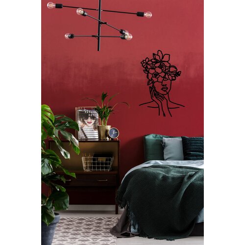 Wallity zidna dekoracija Woman with Flower, 30x30cm, Crna Slike