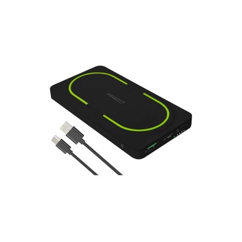 Pro User Wireless Powerbank 10000 mAh Quick Charge 3.0, Power Delivery 3.0 li-ion crno-zelena istovremeno punjenje i pražnjenje, prikaz statusa Cijene