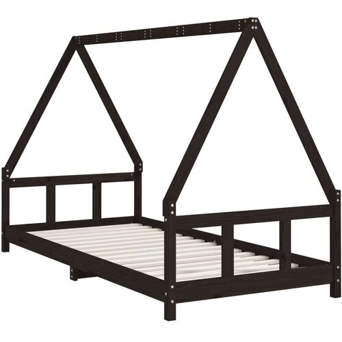  Za dječji krevet crni 90 x 200 cm od masivne borovine Slike