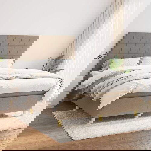 The Living Store Box spring postelja z vzmetnico taupe 140x200 cm blago - Box Spring Postelja, (21514100) Slike