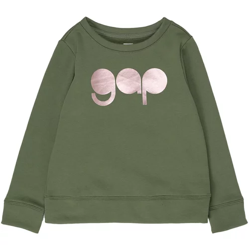 GAP Sweater majica rozo zlatna / zelena
