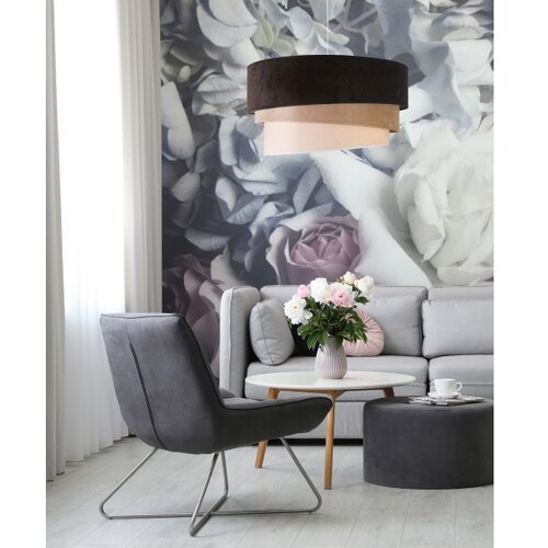  Duolla - Luster na sajli DEVON 1xE27/40W/230V, prečnik 45 cm, crna/bež Slike