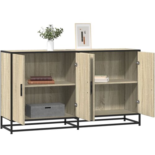 VidaXL Komoda sonoma hrast 134x35x76 cm inženirski les Slike