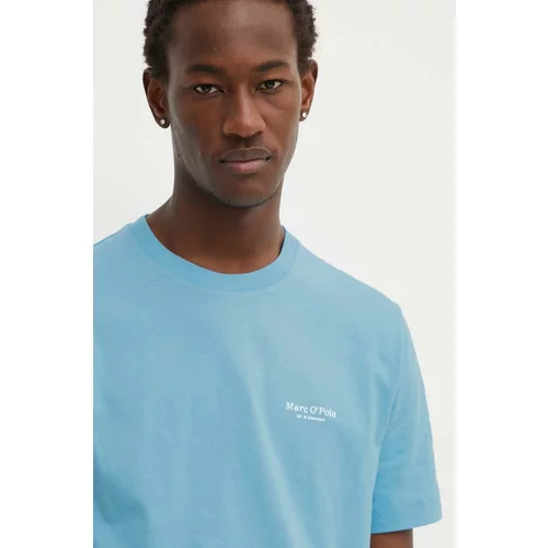 Marc O'Polo Pamučna majica za muškarce, boja: tirkizna, s tiskom, 424201251546