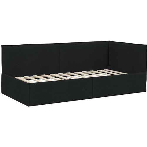 VidaXL kutni okvir kreveta s uzglavljem crna 80 x 200 cm bar&amp;scaron;un Slike