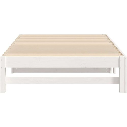 VidaXL Dnevni ležaj na izvlačenje bijeli 2 x (100 x 200) cm borovina Slike