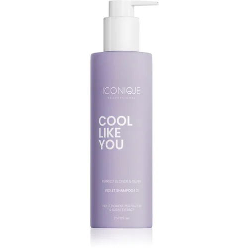 ICONIQUE Professional COOL LIKE YOU Perfect Blonde & Silver Violet šampon za nevtralizacijo rumenih tonov 250 ml