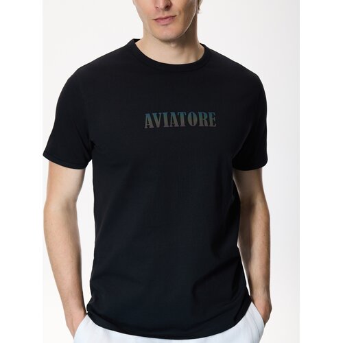 Reserved T-shirt slim s printom - crno Cijene