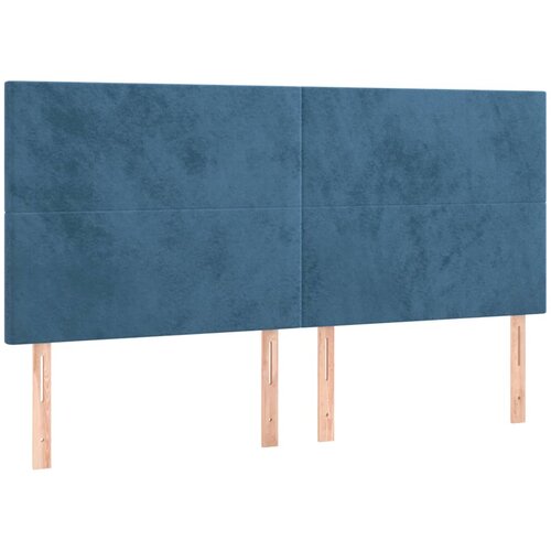 Maison Chic Posteljno vzglavje - Vzglavna omarica 4 kosa temno moder 80x5x78/88 cm žamet, (22077840) Slike