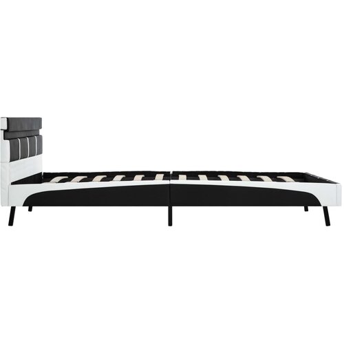  Okvir za krevet od umjetne kože s LED svjetlom crni 140x200 cm Slike