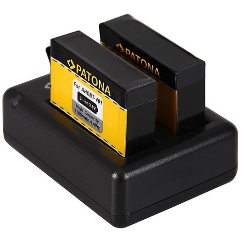 Patona Dualni USB punjač za GoPro Hero 4 + 2x akumulatorske baterije 1160 mAh Cene