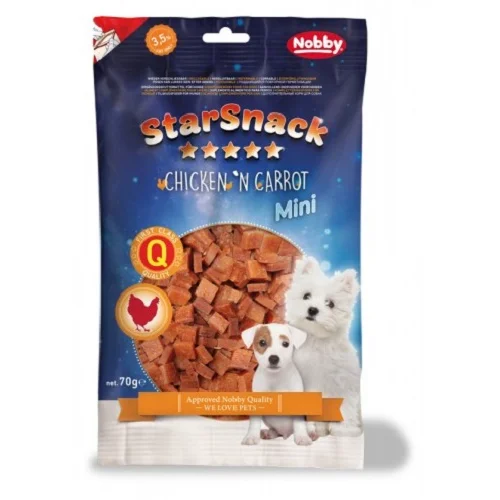 Nobby starsnack mini prigrizki iz piščanca in korenja – 70 g