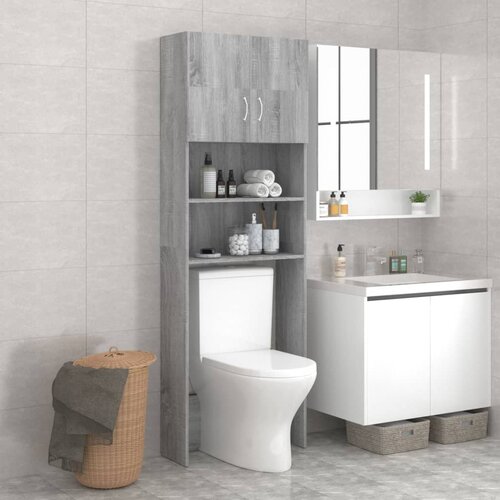 VidaXL Kopalni&amp;scaron;ka omarica siva sonoma 64x25,5x190 cm Slike