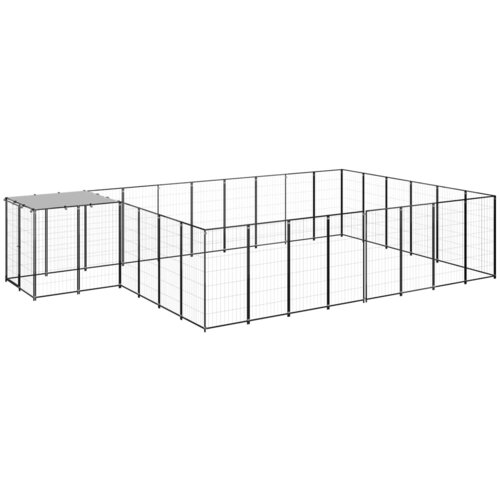 vidaXL pasji boks črn 15,73 m² jeklo Cene