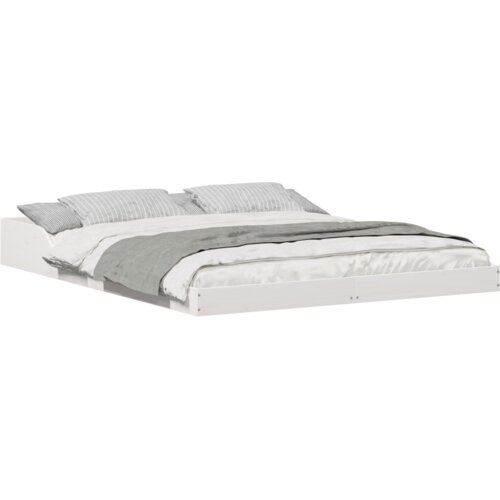  posteljni okvir, trden borov les, bela, 143,5&amp;times;223,5&amp;times;24 cm Slike