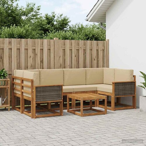  Set vanjskih sofa s jastukom 5 pcs Prirodna Cene