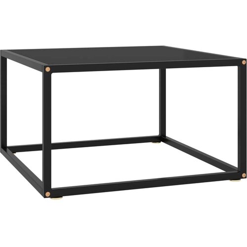 vidaXL Klubska mizica črna s črnim steklom 60x60x35 cm Cene