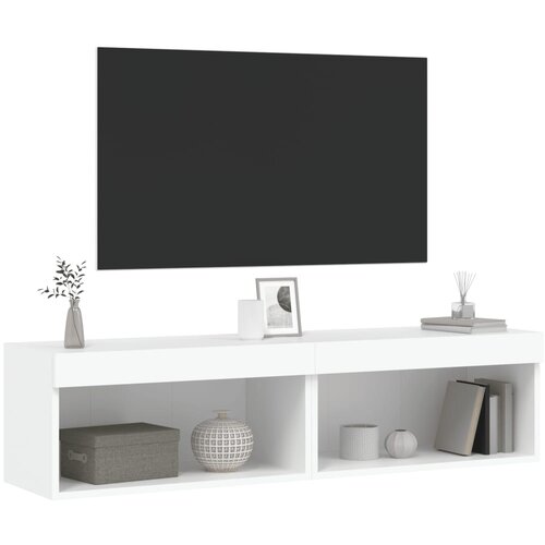  ormarići s LED svjetlima 2 kom bijeli 60x30x30 cm Slike