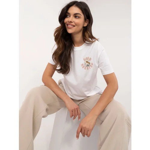 Fashionhunters White women's T-shirt with SUBLEVEL print