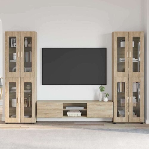  Set TV komoda s ladicama Sonoma hrast Konstruirano drvo Cijene
