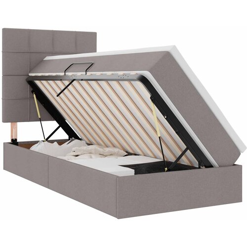 vidaXL postelja s shranjevanjem taupe 100 x 200 cm umjetno usnje, (5000100469) Cene