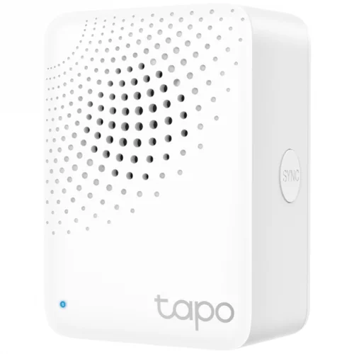 Tp-link Tapo H100 Smart IoT Hub with Chime,2.4 GHz Wi-Fi Networking,868 MHz for Devices,100-240 V,50/60 Hz,Plug-in, Remote Control with Tapo App, 90dB Adjustable Audio Alarm, 19 Ringtones, up to 64 Devices, Home/Away/Sleep Mode, Flame Ratardant