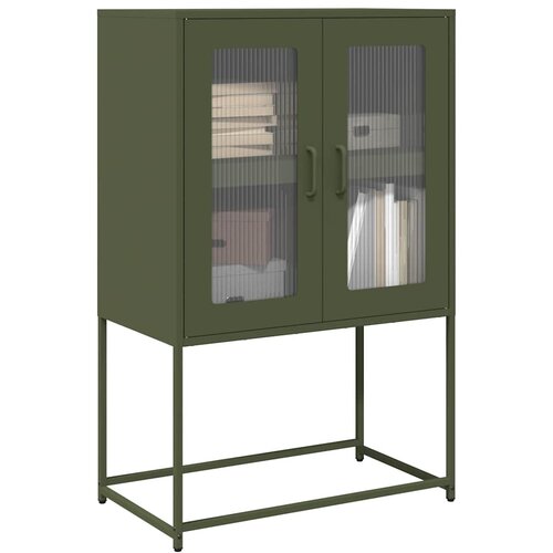 vidaXL Highboard Olive Green 68x39x107 cm Jeklo Cene