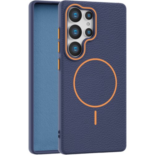  leather grip magsafe maska za samsung galaxy S25 ultra - plava Slike