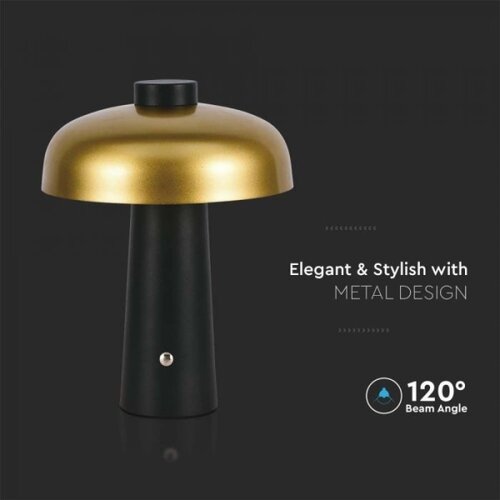  LED prigu&amp;scaron;iva punjiva stona lampa LED/3W/5V 3000-6000K 1800 mAh crna/zlatna Slike